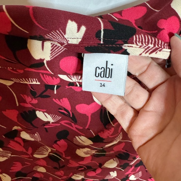 CAbi Pink and Black Floral A-Line Skirt - Picture 3 of 8